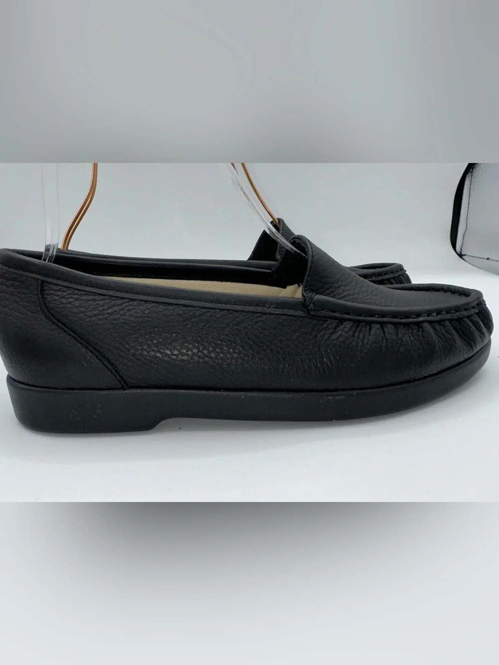 SAS Simplify Black Pebbled Leather Loafers Women Sz 8.5 Tripad Comfort Shoes A23